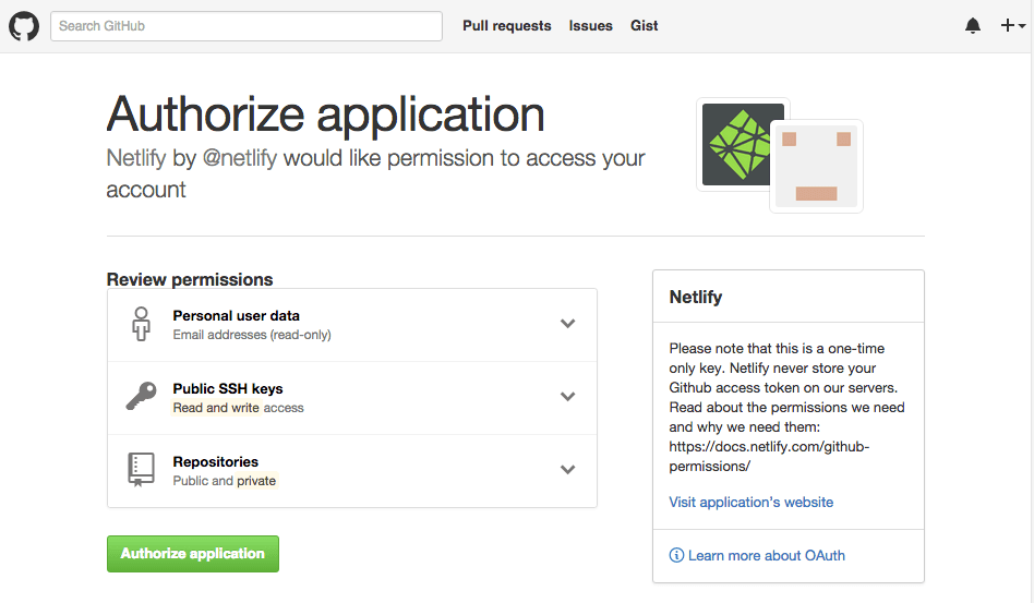 authorize netlify